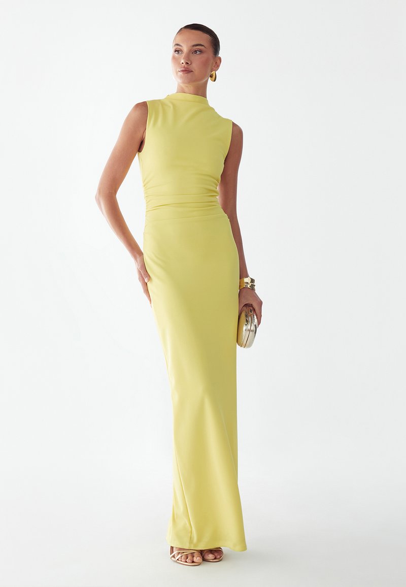 lana maxi dress yellow Lana Maxi Dress, in Pale Yellow Luxe Satin, Size: Large | Show Me Your Mumu