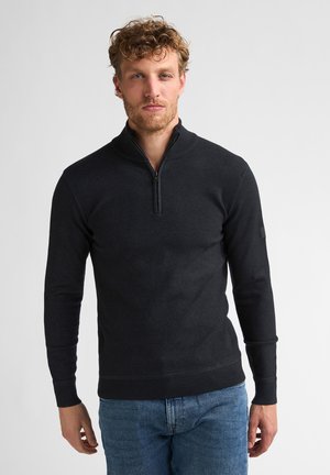 Petrol Industries, QUARTER-ZIP KNIT STEELFORD - Trui - deep black