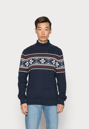 Selected Homme SLHFLAKE CABLE - Pullover - sky captain