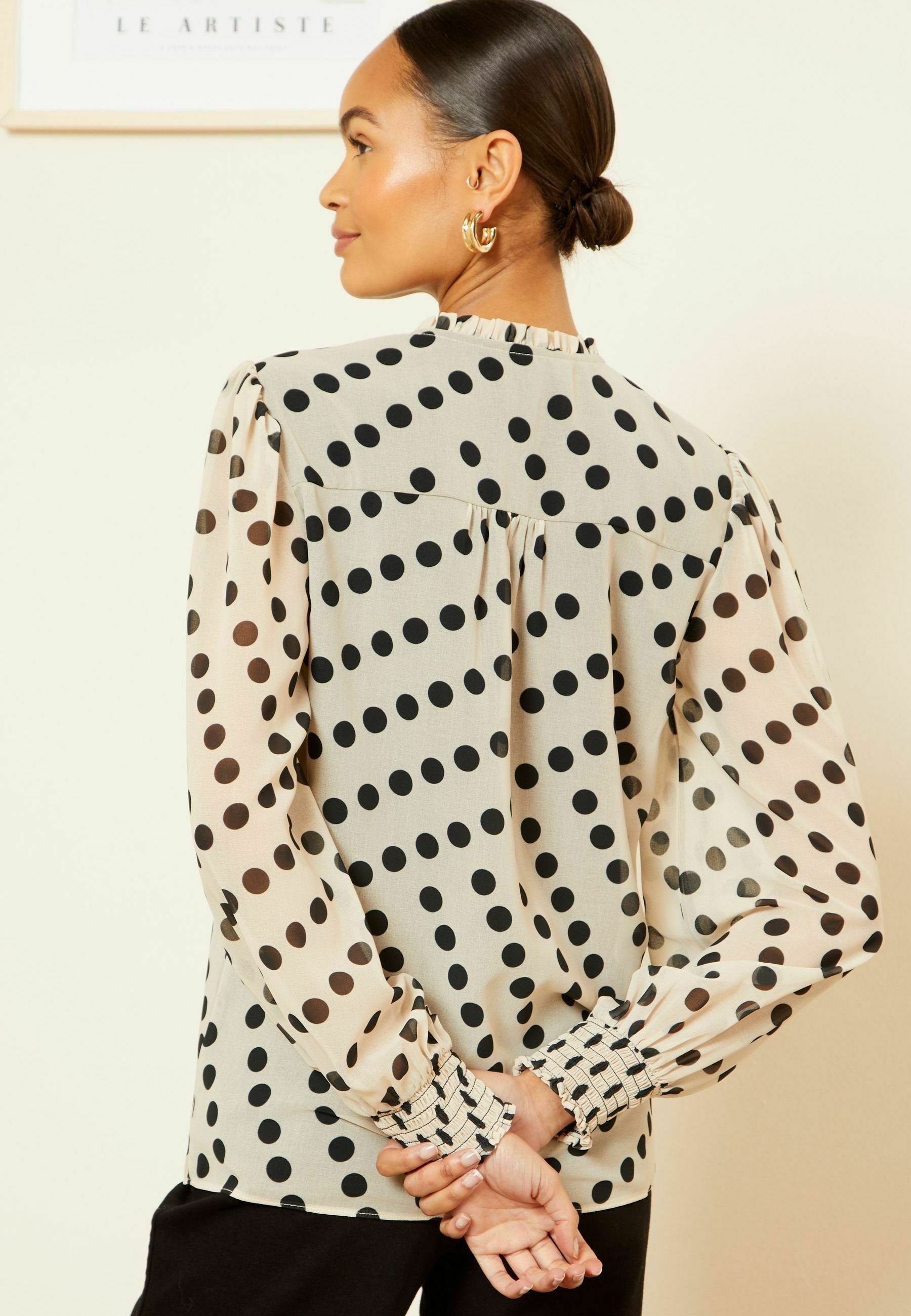 petite polka dot blouse
