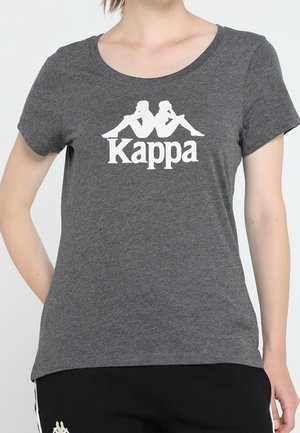 T-shirt med print - mottled dark grey