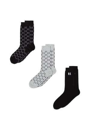 MONOGRAM SOCKS (PACK OF 3) - Socken - all over monogram print black grey