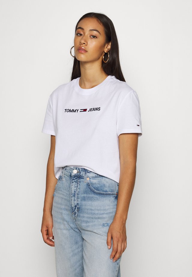 MODERN LINEAR LOGO TEE - T-shirt imprimé - white