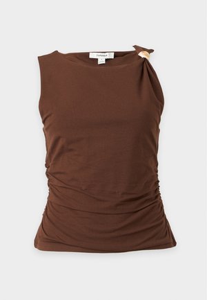 Topshop, RUCHED TANK - Débardeur - chocolate brown