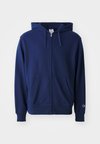 ICONS FULL ZIP HOODIE WITH SMALL TONAL LOGO - Kapucni - dark blue