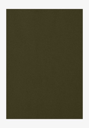 Tessuto verde oliva scuro con una texture liscia, caratterizzato da una finitura opaca e una colorazione uniforme, adatto per tappezzeria o accessori.