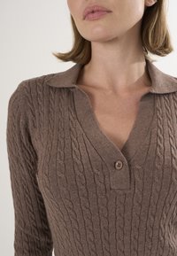 Felix Hardy LONG SLEEVE CABLE - Strickkleid - brown