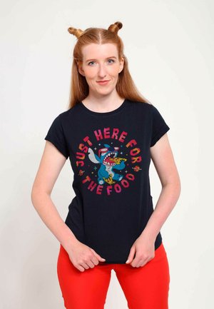 LILO & STITCH STITCH PIZZA - Print T-shirt - navy blue
