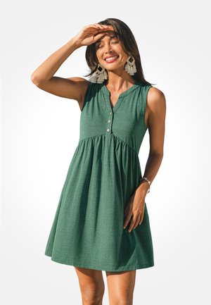 Cupshe, CHIC BUTTON-FRONT BABYDOLL DRESS FOR SUMMER - Jerseyjurk - green