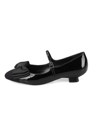 Ankle strap ballet pumps - black