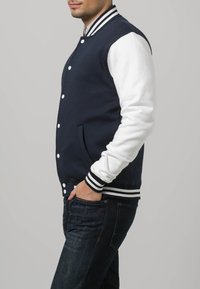 Urban Classics 2 TONE COLLEGE  - Sudadera con cremallera - navy/white