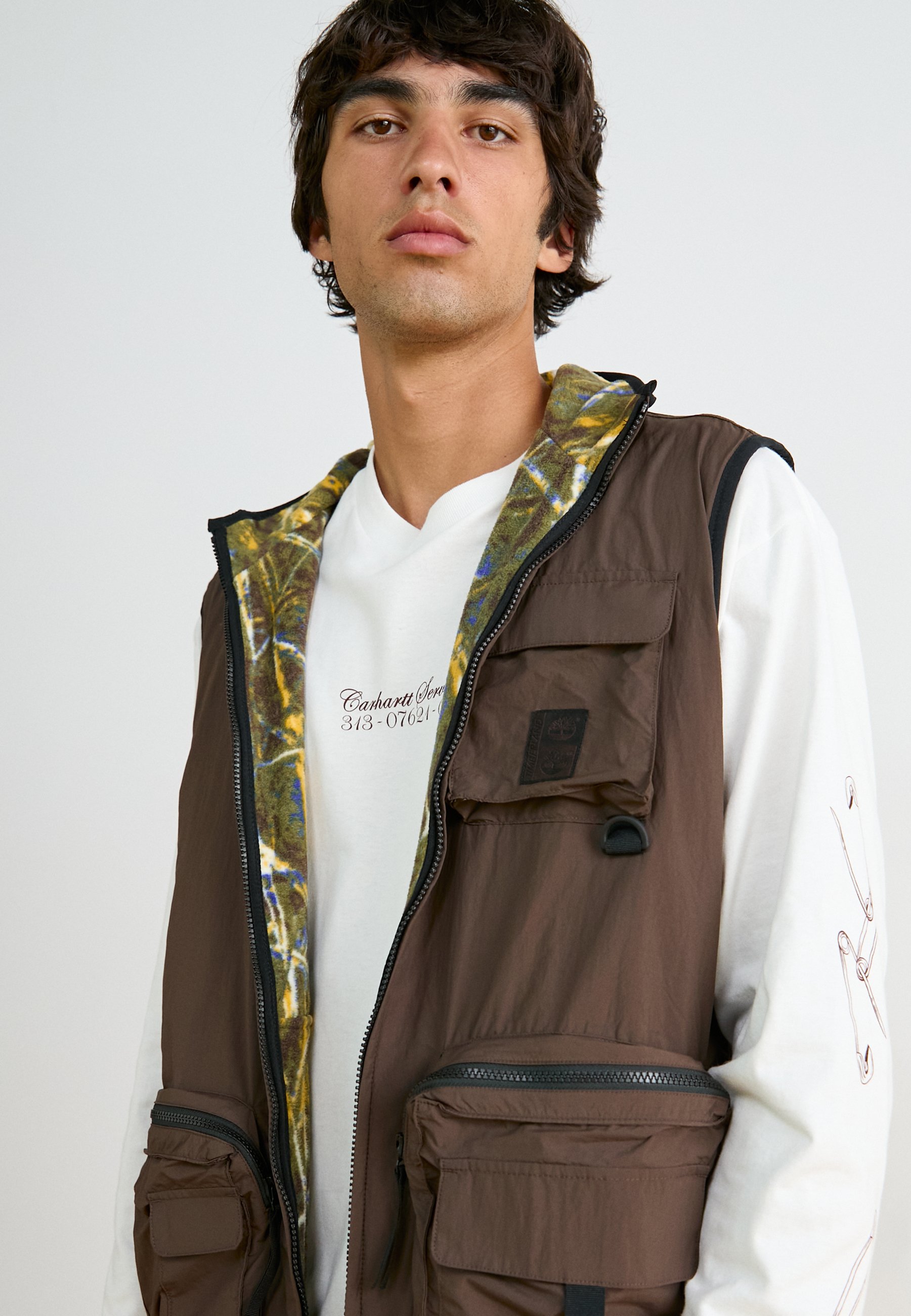 Timberland REVERSIBLE UTILITY VEST - Waistcoat - chocolate brown
