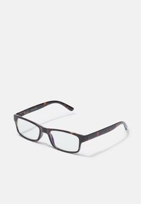 Ochelari cu ramă de broască țestoasă, cu lentile dreptunghiulare. Brațele subțiri au accente de design subtile. Lentile clare, fără nuanță de culoare.