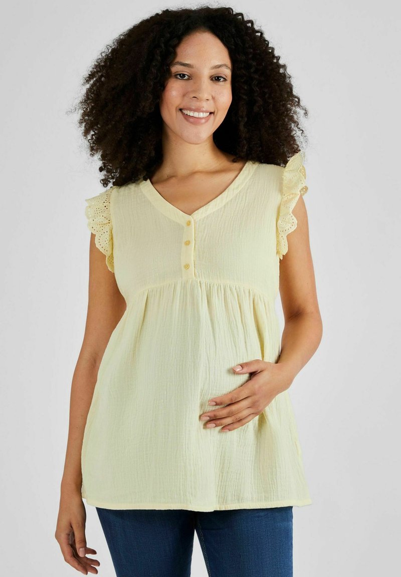 JoJo Maman Bébé FLUTTER SLEEVE MATERNITY - REGULAR FIT - Blūze - yellow