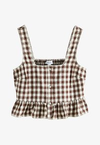 Sélectionné, chocolate brown gingham
