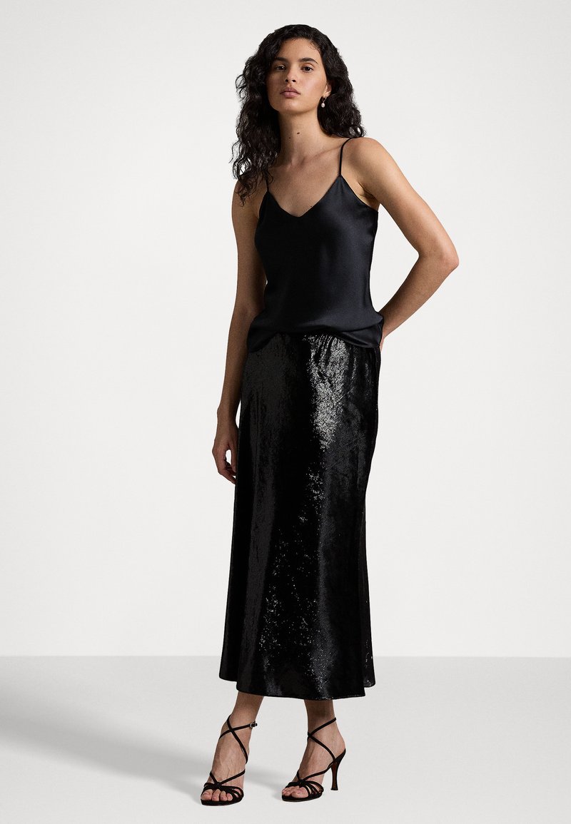 Polo Ralph Lauren BIAS-CUT METALLIC VELVET MERMAID SKIRT - A-line 
