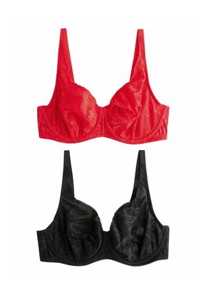 DETAIL 2 PACK DD NON PAD FULL CUP - Underwired bra - red black