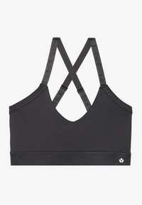 ESSENTIAL MEDIUM SUPPORT SPORTS BRA WITH ADJUSTABLE CROSS BACK - Sports-BH'er med medium støtte - dark grey