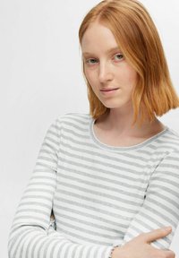 Selected Femme SLFANNA CREW NECK TEE - Longsleeve - light grey melange
