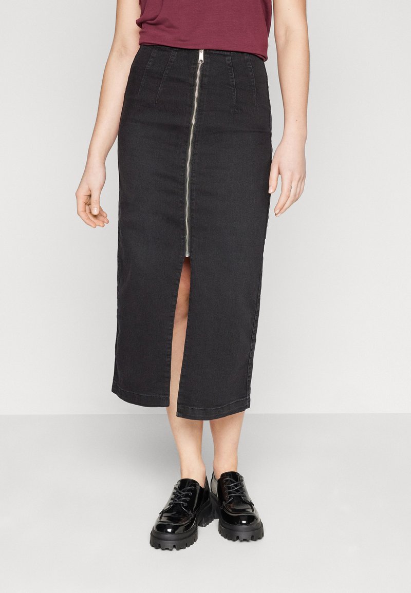 Vero Moda - VMMONICONG PENCIL SKIRT - Ceruzaszoknya - black denim detail, Nagyítás