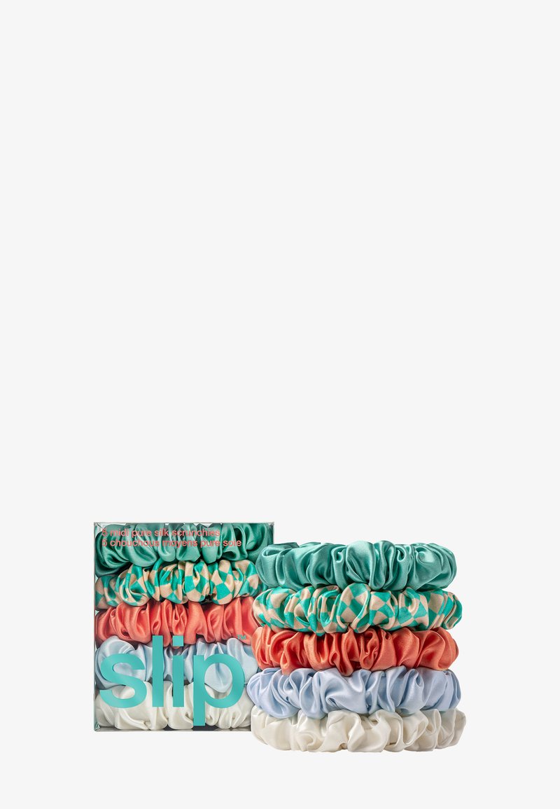 Slip SLIP PURE SILK MIDI SCRUNCHIES - Hair Styling Accessory - seashell