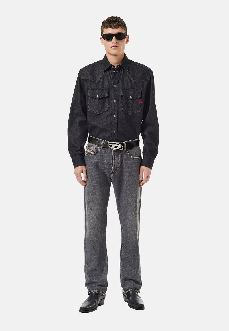 Diesel VIKER - Jeans Straight Leg - black/dark grey/grey denim