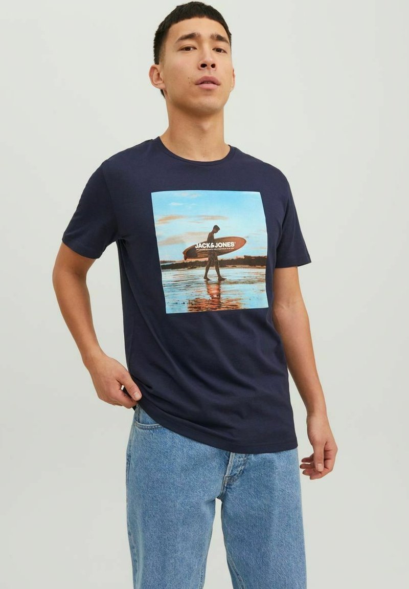 Jack & Jones KLASSISCHES - Camiseta Estampada - Navy Blazer/azul Marino