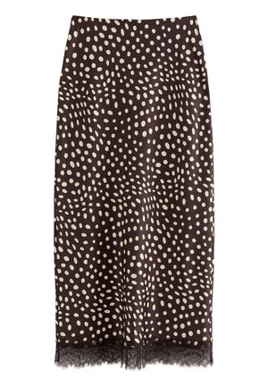 New Look, SPOTTY LACE TRIM MIDI - Gonna a tubino - brown pattern
