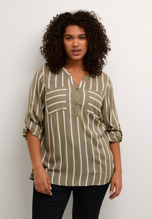 Bluse - green mermaid   chalk stripe