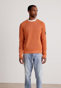 Calvin Klein Jeans BADGE EASY SWEATER - Trui - burnt clay