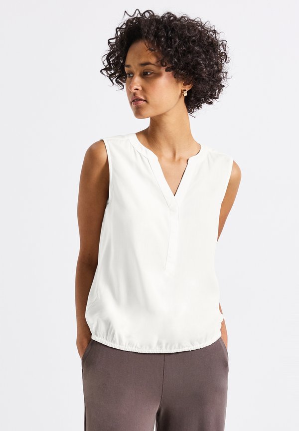 IN UNIFARBE - Top - weiß