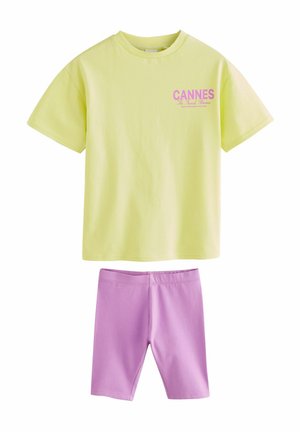 REGULAR FIT AND CYCLING SET  - Pajkice – hlače - yellow slogan