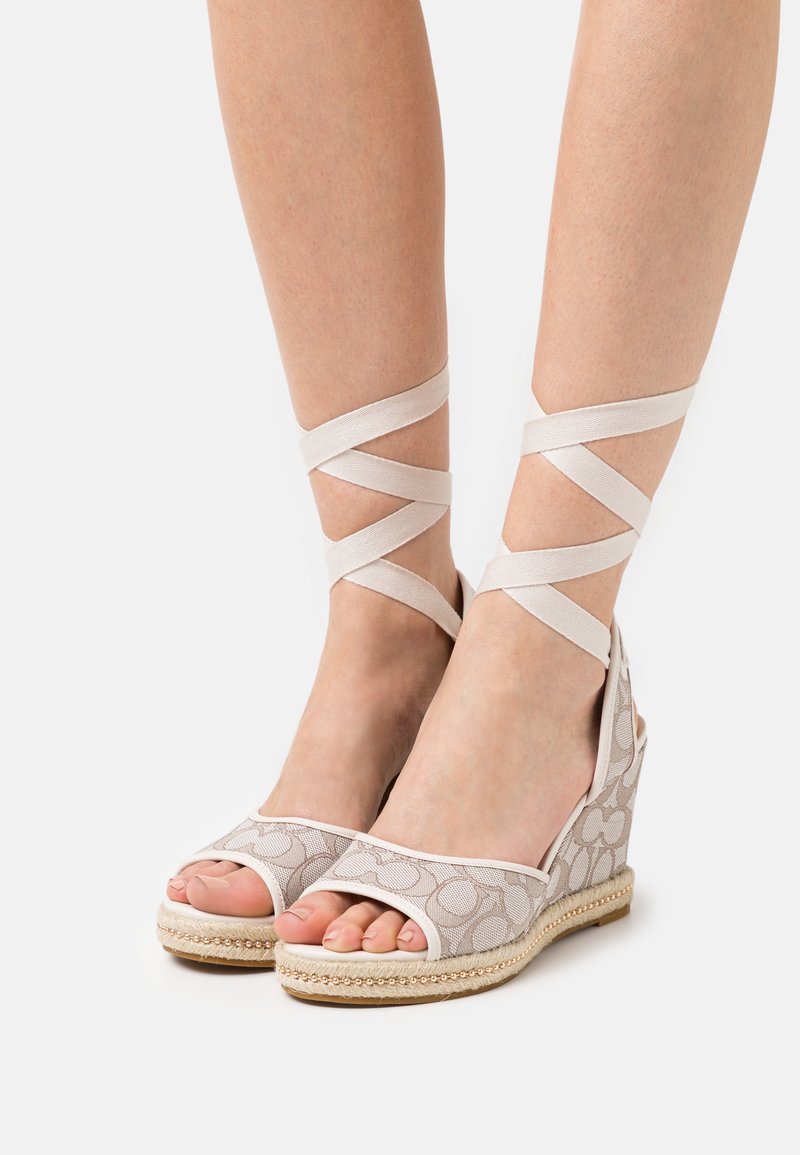 Coach PAGE WEDGE Platform sandals stone/chalk/offwhite Zalando.ie