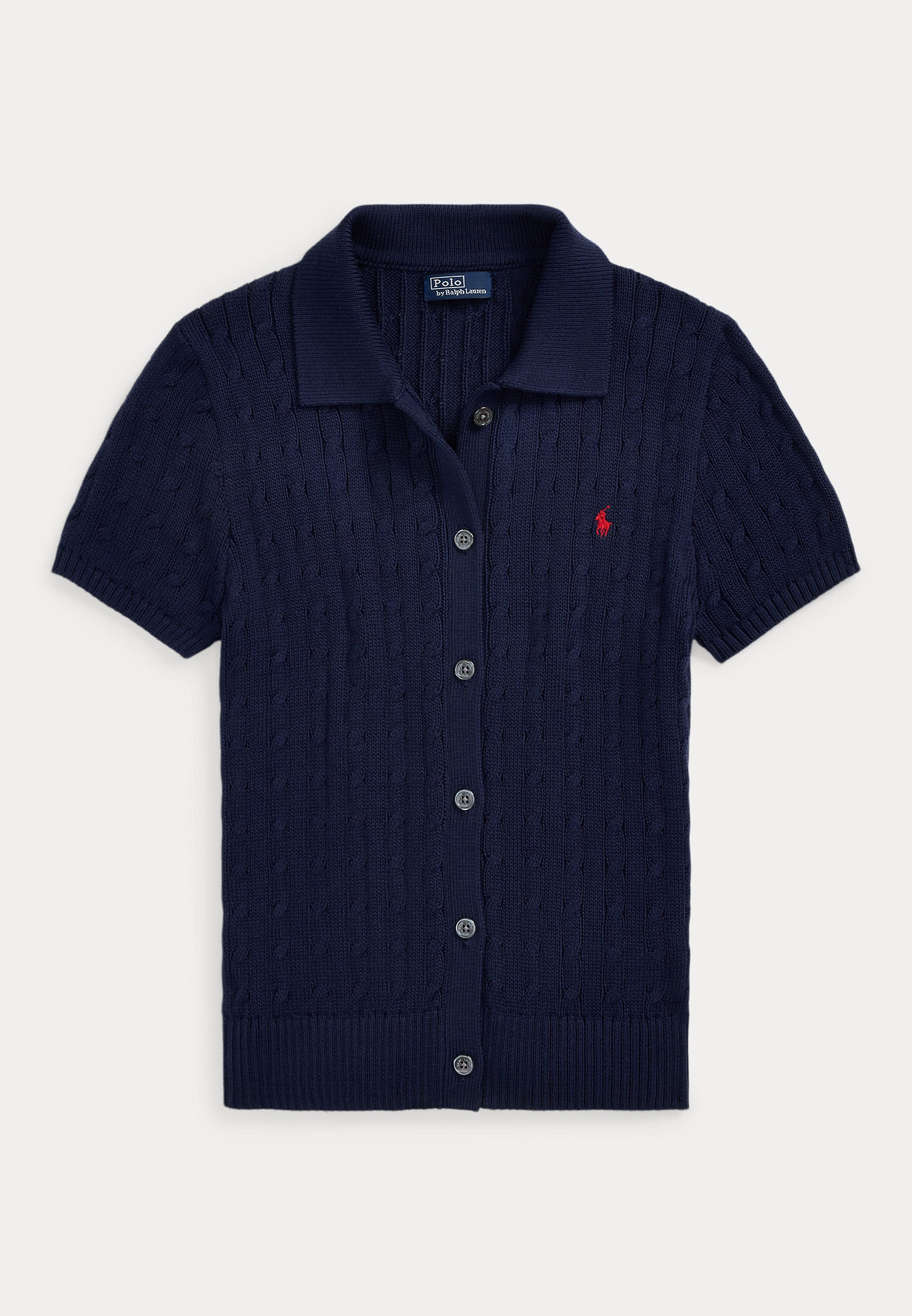 Polo Ralph Lauren CABLE COTTON SHORT-SLEEVE POLO CARDIGAN