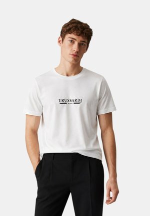 Trussardi, T-shirt con stampa - bianco