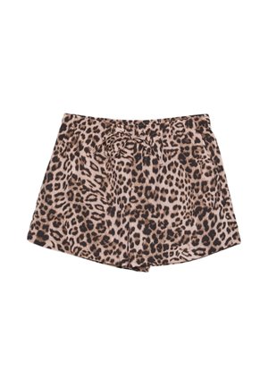 Stradivarius LEOPARD WITH ELASTICATED WAISTBAND - Shorts - mottled brown