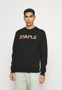 STAPLE PIGEON STACKED BOX CREWNECK - Camisola - black