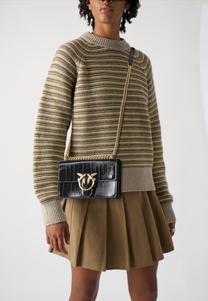 LOVE ONE MINI - Geantă crossbody - black/antique gold-coloured
