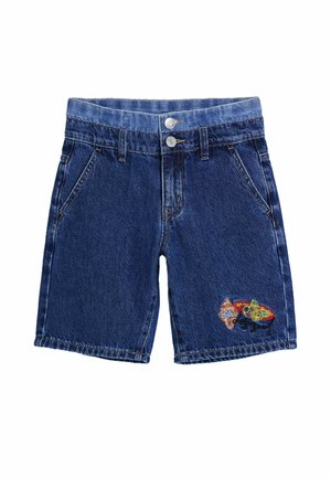 EMBROIDERED BERMUDA - Shorts vaqueros - blue