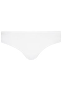 Vit sömlös trosa med en slät textur, minimalistisk design och elastiskt midjeband, utan mönster eller dekorationer.