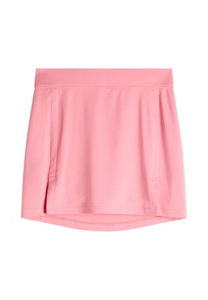 Gonna sportiva rosa con ampio cinturino in vita e spacchi laterali, progettata per l'abbigliamento sportivo.