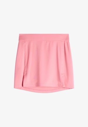 Gonna sportiva rosa con ampio cinturino in vita e spacchi laterali, progettata per l'abbigliamento sportivo.