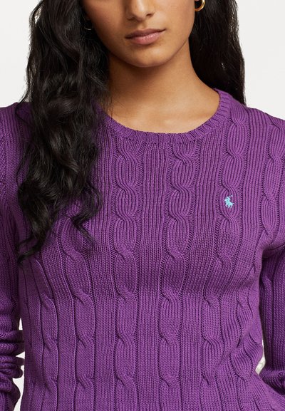 Polo Ralph Lauren CABLE KNIT COTTON CREWNECK SWEATER - Pullover - paloma purple