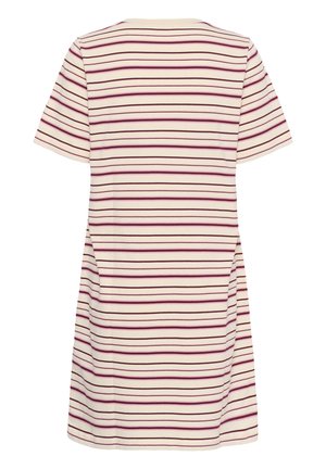 Cream, CRLIVA - Žerzejové šaty - white stripe w. pink bordeaux