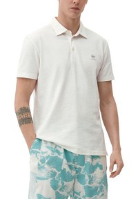 s.Oliver MIT FLAMM STRUKTUR - Poloshirt - weiß