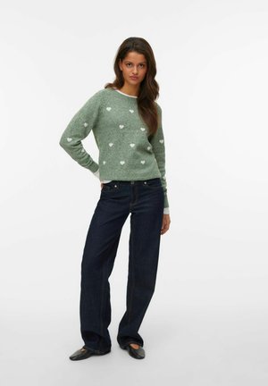 VMDOFFY INTARSIA LS O-NCK GA NOOS - Pullover - laurel wreath
