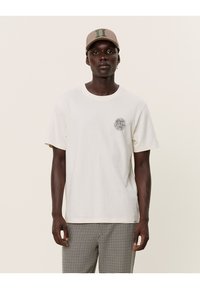 Les Deux GLOBE - Print T-shirt - ivory/black