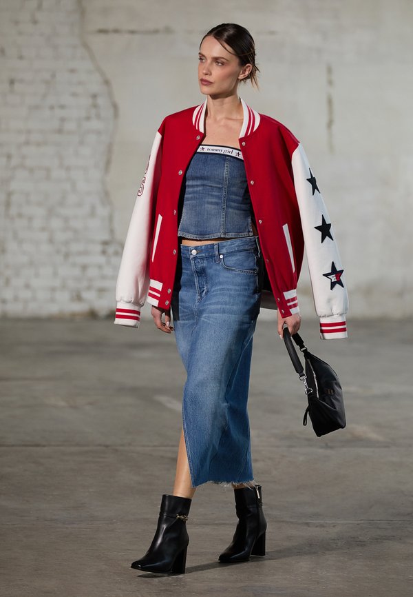 EXCLUSIVE GIRL LONG SKIRT - Pencil skirt - indigo wash