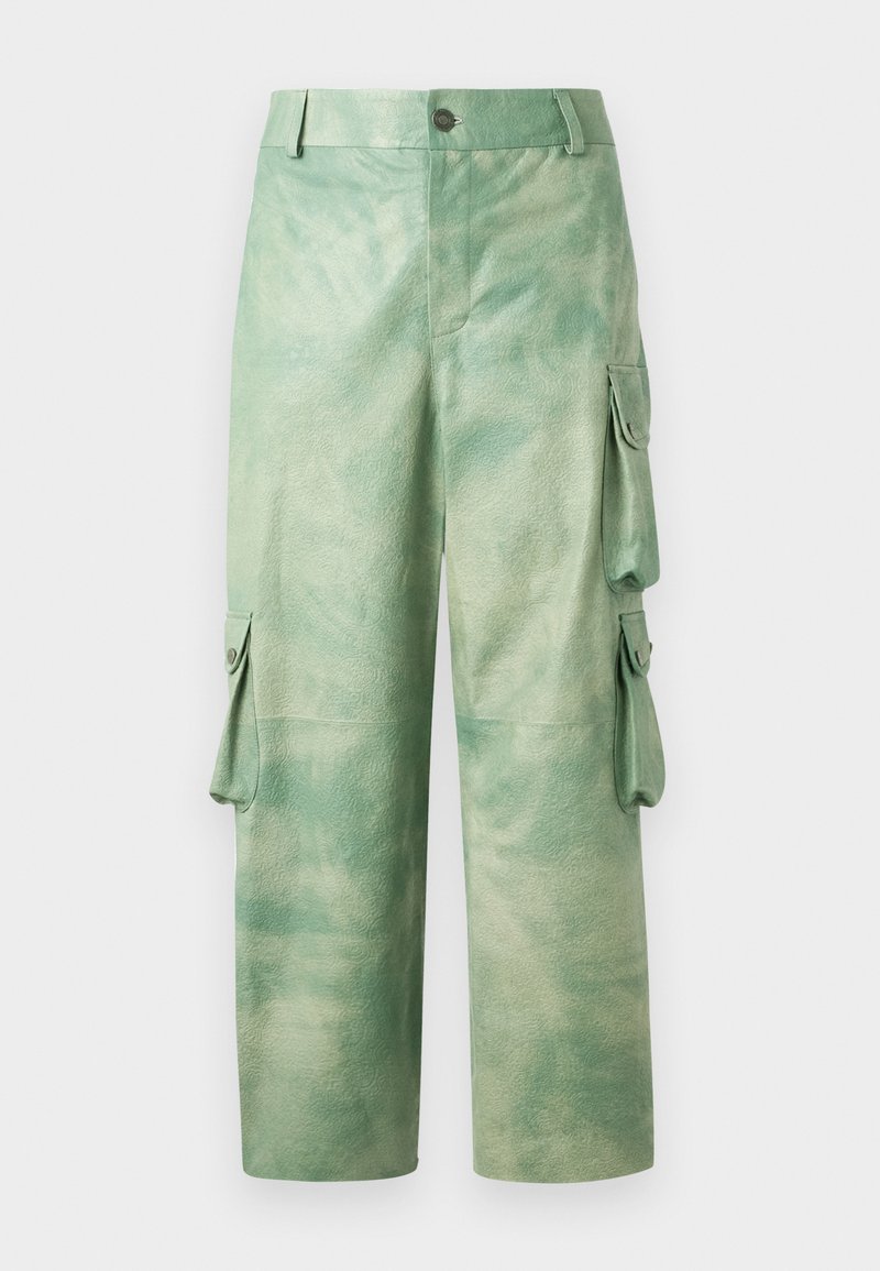 Les Benjamins Leren broek donkergroen