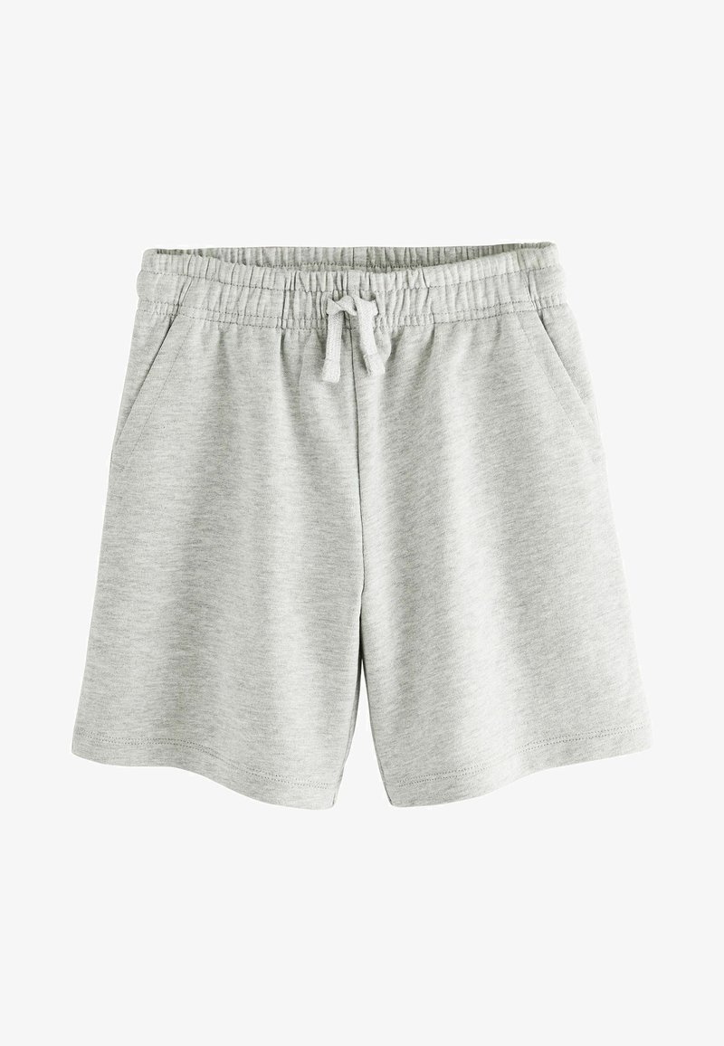 Lichtgrijze katoenen shorts met een trekkoord in de taille, twee zijzakken en een zachte textuur. Rechte snit met een nette zoom.